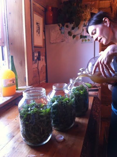 adding the vinegar